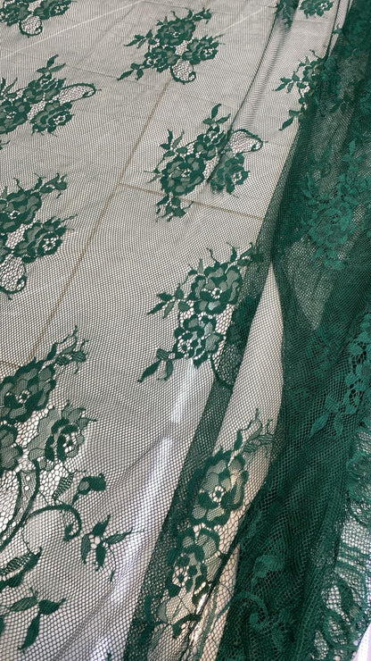 Dantela Chantily, cupon 3m,  Verde, cod 020