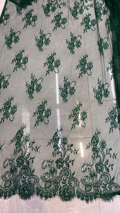 Dantela Chantily, cupon 3m,  Verde, cod 020