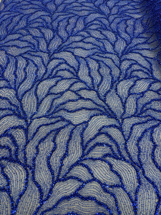 Broderie accesorizata cu margele, Albastru Royal  - MODEL ALE