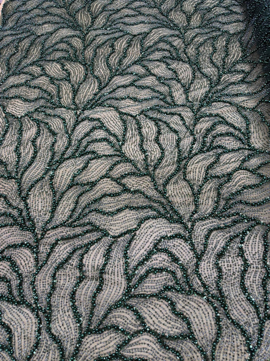 Broderie accesorizata cu margele, Verde  - MODEL ALE