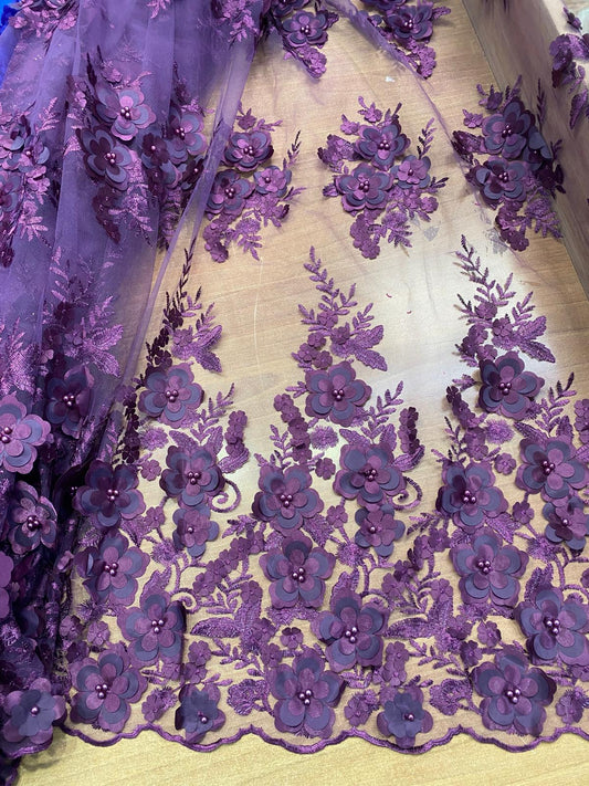 Broderie accesorizata cu paiete si margele, Mov - MODEL DORA