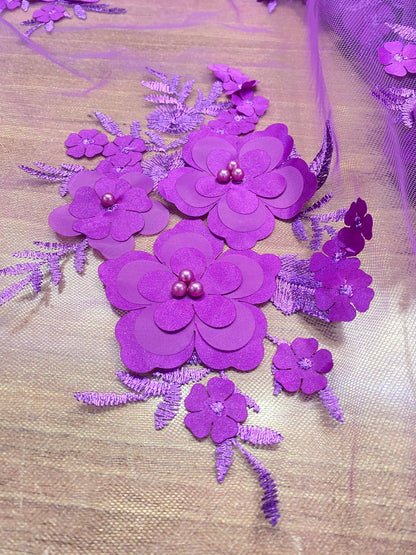 Broderie accesorizata cu paiete si margele, Mov deschis - MODEL DORA