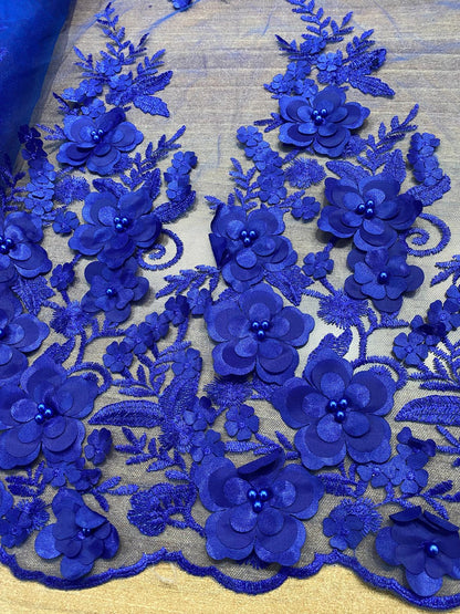 Broderie accesorizata cu paiete si margele, Albastru Royal - MODEL DORA