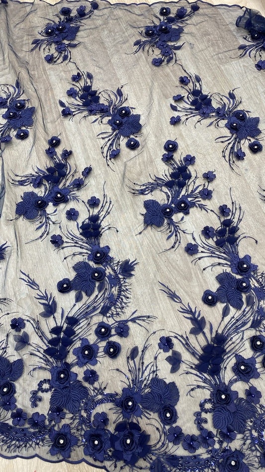Broderie accesorizata , model floral , Bluemarin - INNA