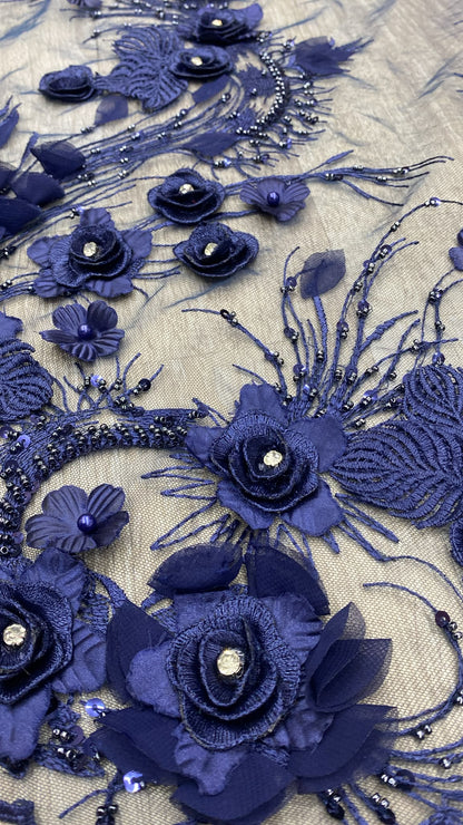 Broderie accesorizata , model floral , Bluemarin - INNA