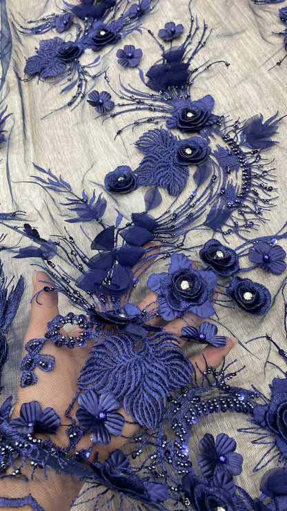 Broderie accesorizata , model floral , Bluemarin - INNA
