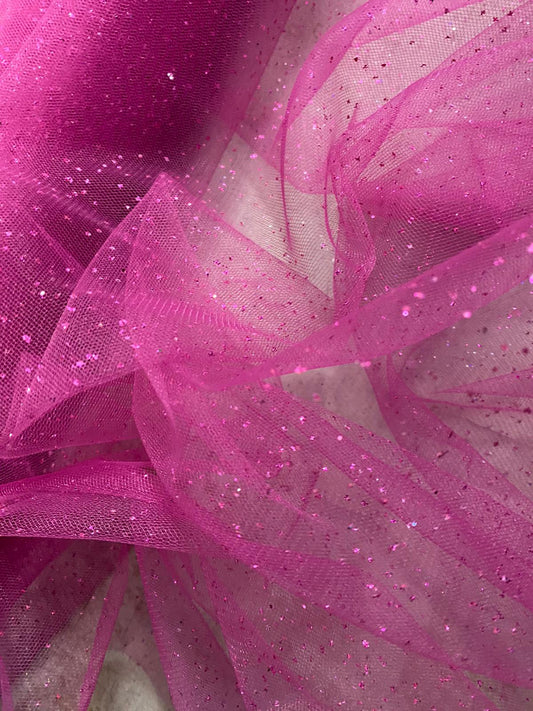Tulle cu sclipici , Roz Fuxia