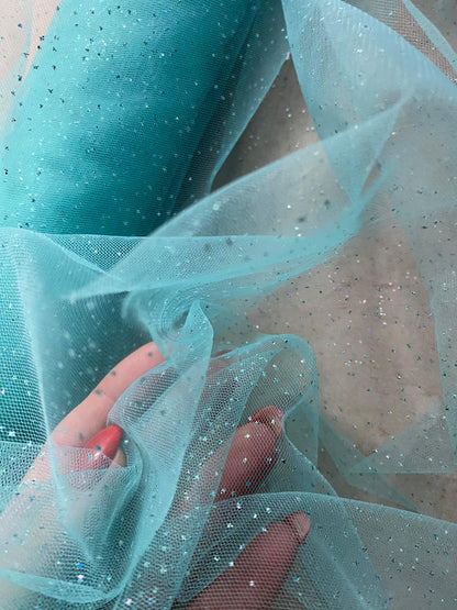 Tulle cu sclipici , Turqoise