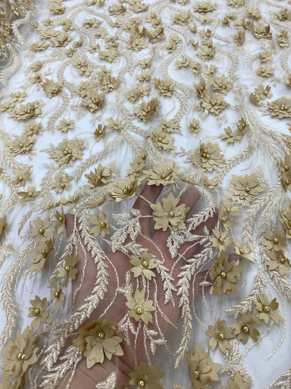 Broderie accesorizata cu paiete si margele, Auriu - MODEL BUNNY