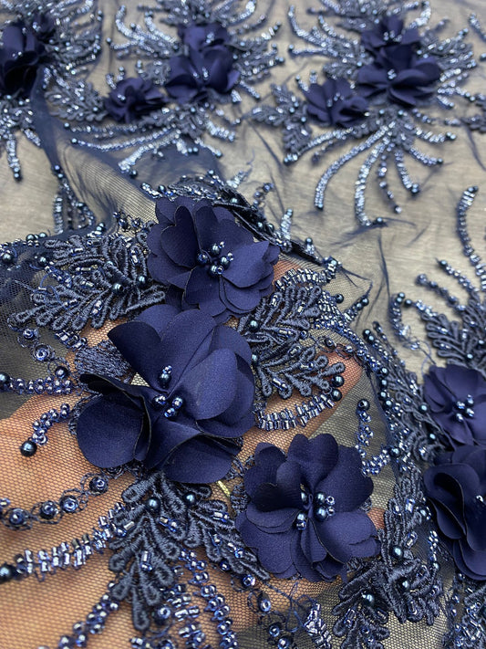 Broderie accesorizata , model floral , Bluemarin - INNA