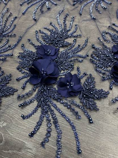 Broderie accesorizata , model floral , Bluemarin - INNA