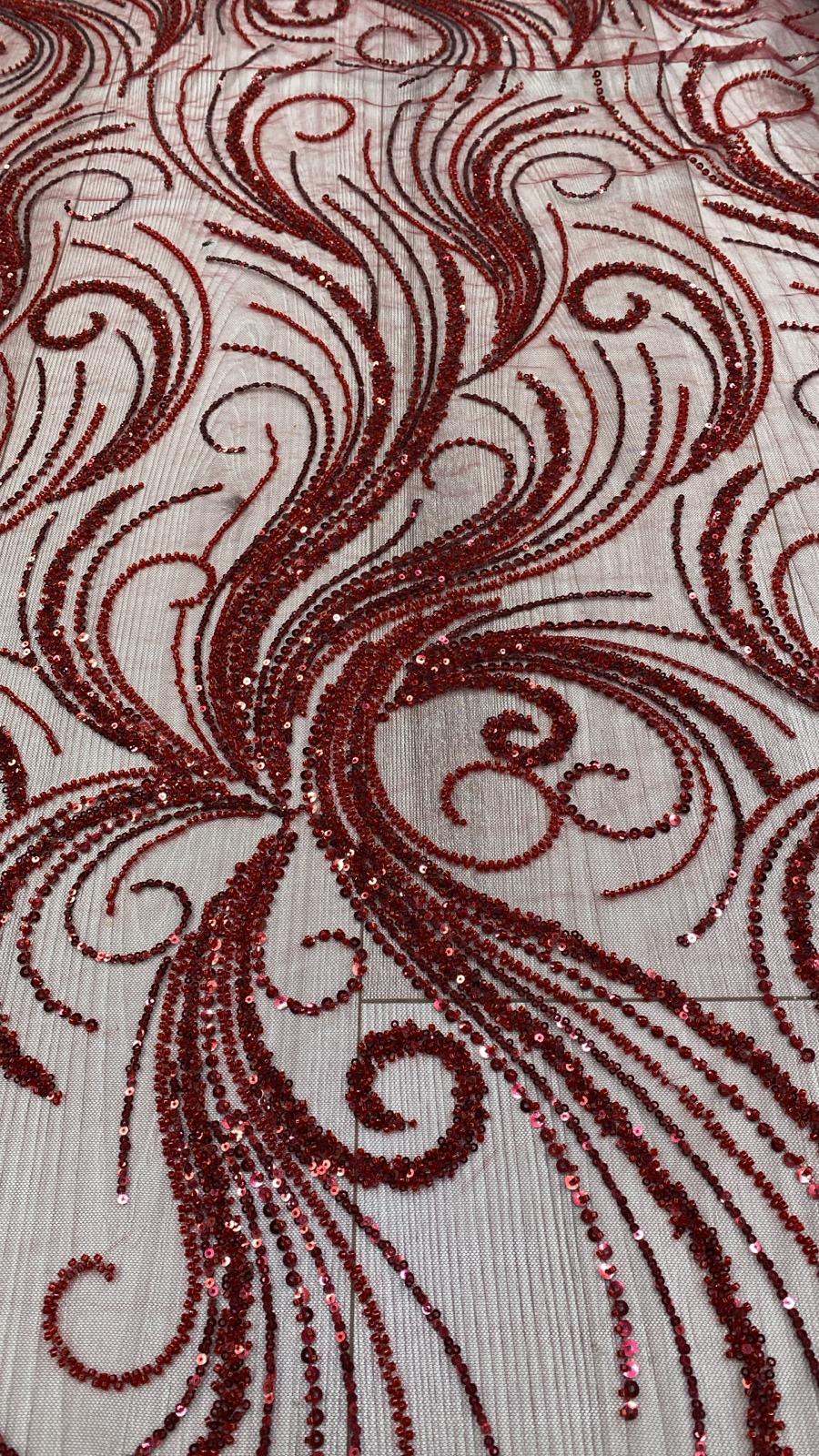 Broderie accesorizata , Rosu - MODEL ROUJE
