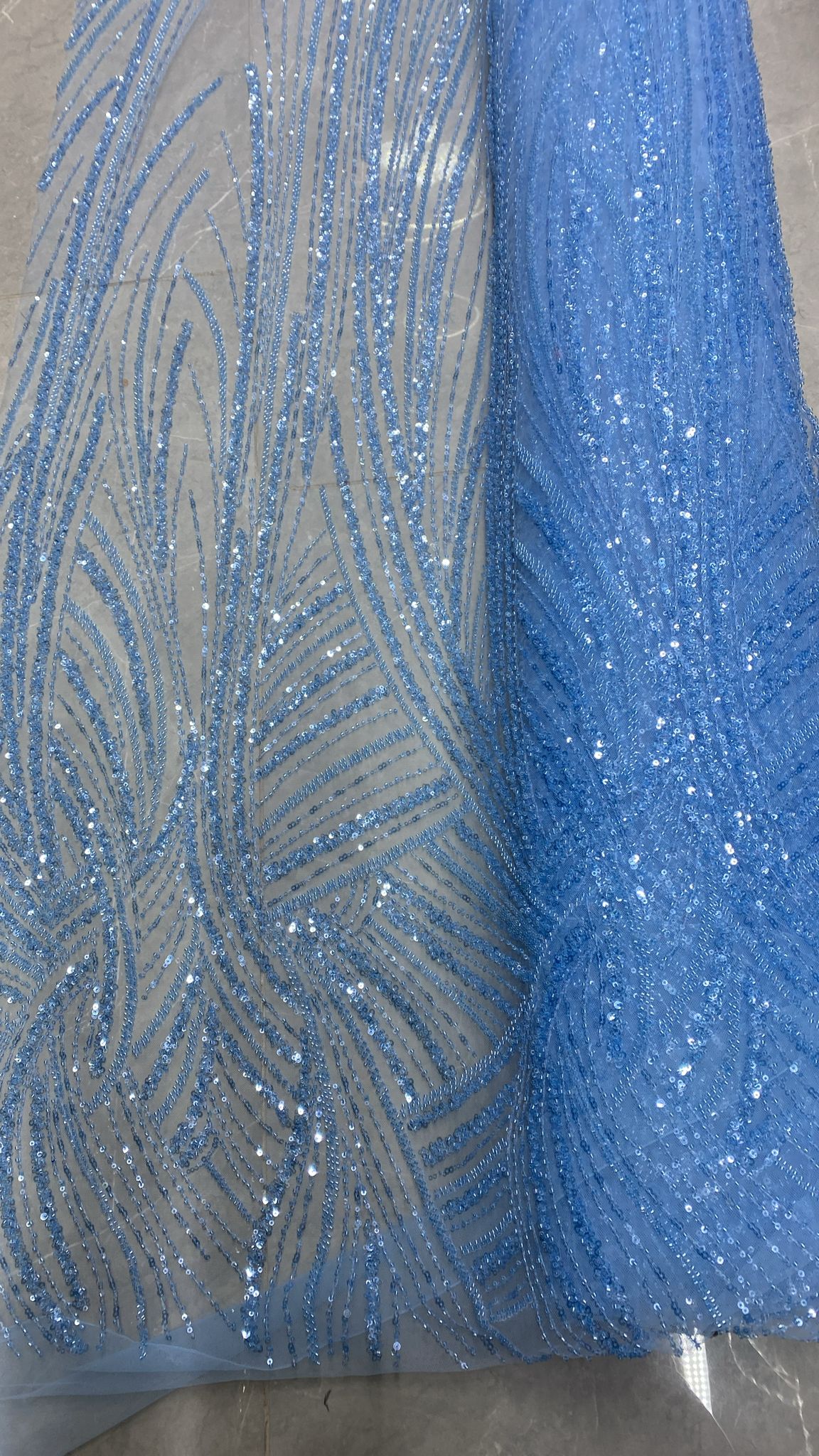 Broderie accesorizata cu paiete si margele, Blue  - MODEL LIA