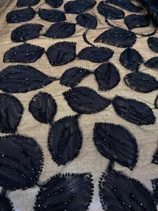 Broderie accesorizata cu margele, Negru, Model CANDI