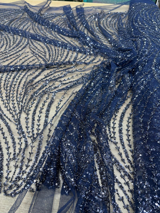 Broderie accesorizata cu paiete si margele, Bluemarin - MODEL ARRY