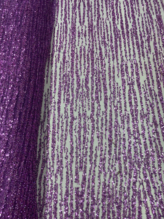 Broderie accesorizata cu margele, paiete si margelute tubulare , Mov - MODEL DEEA