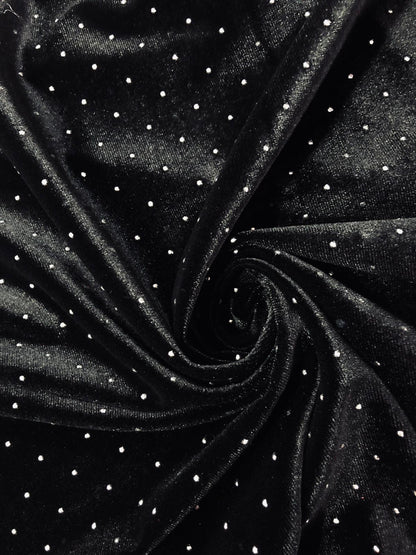 Catifea Elastica cu Strasuri , Negru