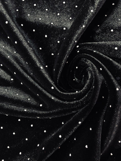 Catifea Elastica cu Strasuri , Negru