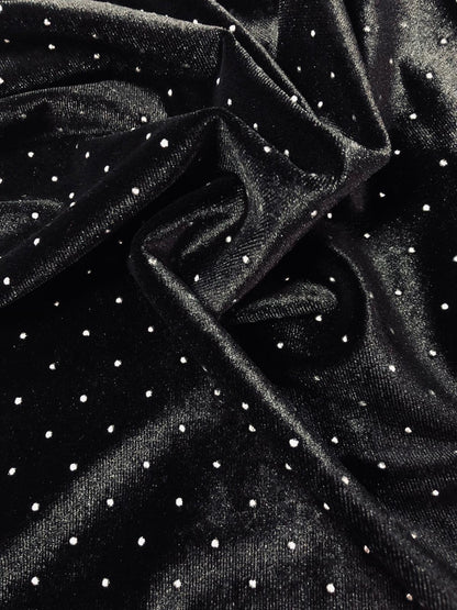Catifea Elastica cu Strasuri , Negru