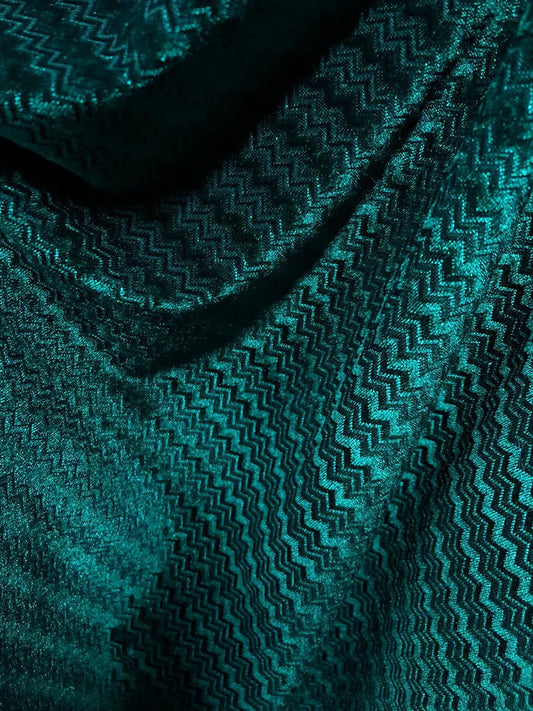 Catifea Elastica, Model Zig-Zag , Verde-smarald